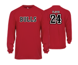 Frederick Bulls Performance Tees- RED