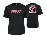 Frederick Bulls Performance Tees- BLACK