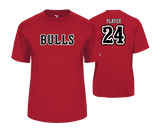 Frederick Bulls Performance Tees- RED